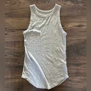 a new day grey ribbed high neck full length tank top size medium